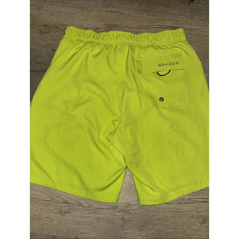 Spyder Swim Lime Eboard Brief Lined Trunks Board Shorts Men's Medium